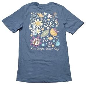 Buc-ee's Blue 'Live Simple, Dream Big' Floral Graphic Short Sleeve T-Shirt